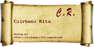 Czirbesz Rita névjegykártya